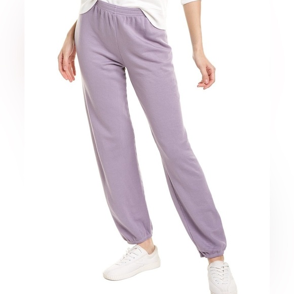 Monrow High-Waist Vintage Lounge Sweatpant Misty Lilac - Picture 1 of 9